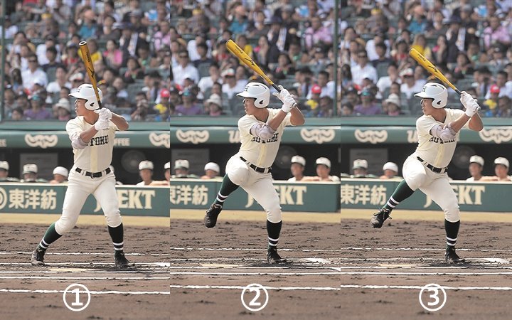 報徳学園高・小園海斗 ややバットが遠回り気味だが足の使い方に高い
