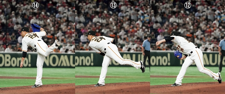 連続写真】巨人・今村信貴「ゆったりとした投球フォームは◎トップ時の