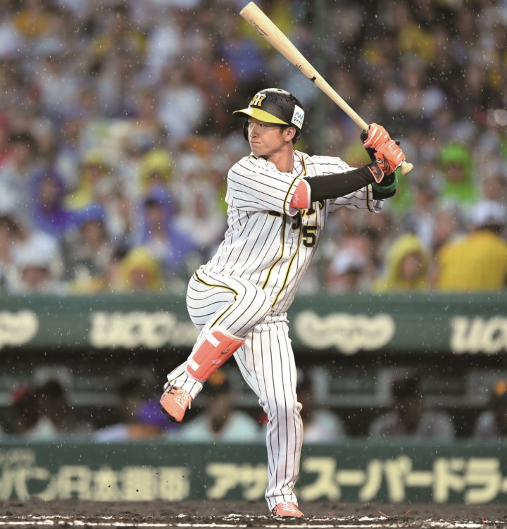 阪神・近本光司 ヤナセのバット 全体的に細く、重心が先にある体に