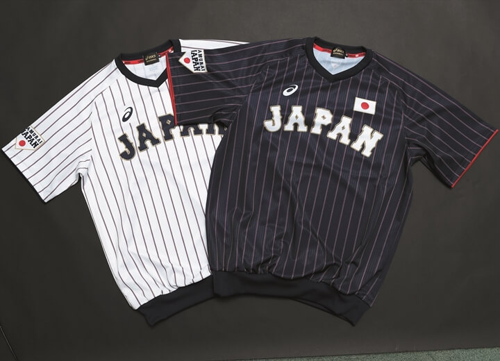 侍ジャパン アシックス社製新プラクティスシャツ ユニフォームと同じ着